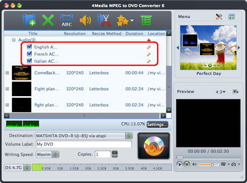 Mac MPEG to DVD burning software