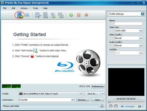 Convert Blu-ray to MP4 format